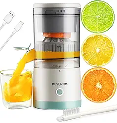Máquina de suco cítrico recarregável – Espremedor portátil com USB e escova de limpeza para laranja, limão, toranja