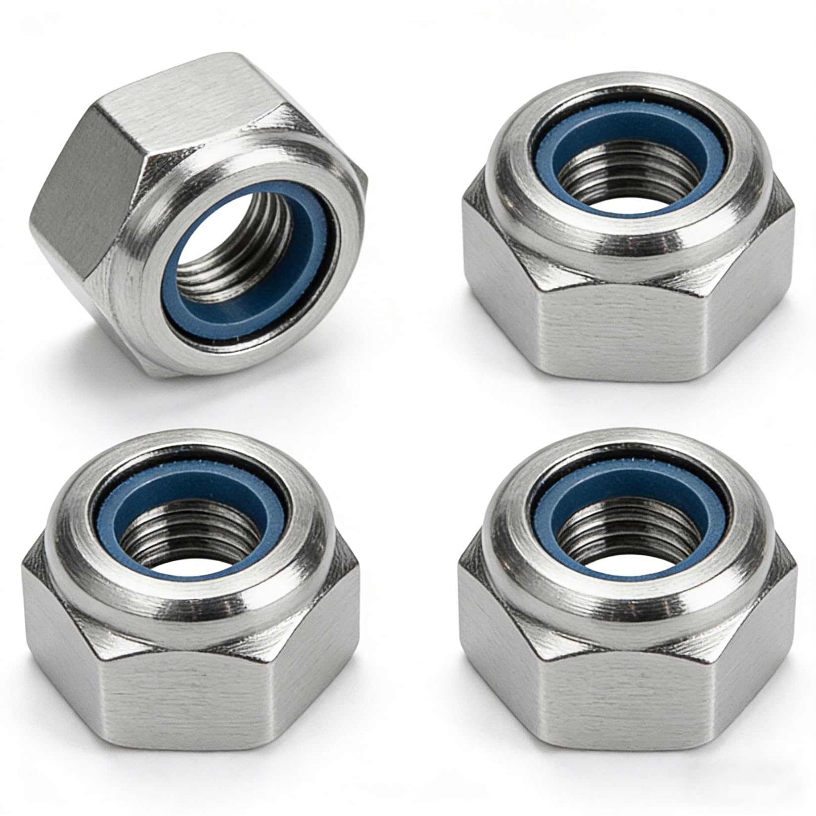 20 Pcs M12 Nylon Lock Nuts, DIN 985 Hex Nylon Insert Lock Nut, Silver Zinc-Plated Carbon Steel Self-Locking Hex Nuts, Metric M12 Nylock Nuts for Machinery, Automotive, Furniture, DIY