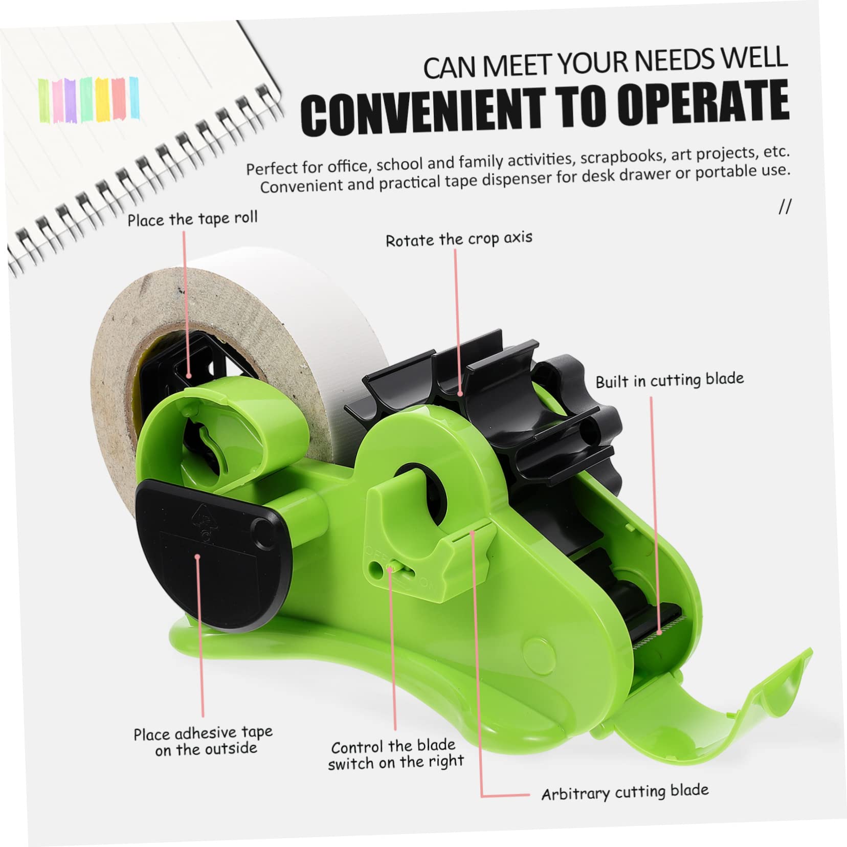 NUOBESTY Distributore di Nastro Adesivo Dispenser Multirotolo per Nastro Pratico Dispenser per Taglio