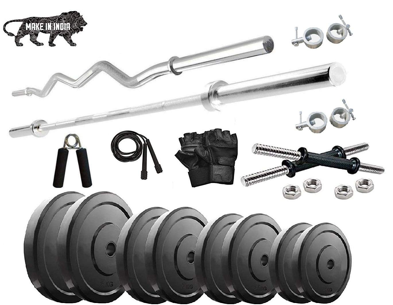 BEACON INTERNATIONAL Rubber Exercise Set 50 Kg Rubber Weight Plates, Dumbbell Rods with Metal Nuts, 3 ft. curl Rod, 5 ft. st. Rod Home Gym Accessories (Black, Steel) (B08KGNBT93) Amazon Price History, Amazon Price Tracker