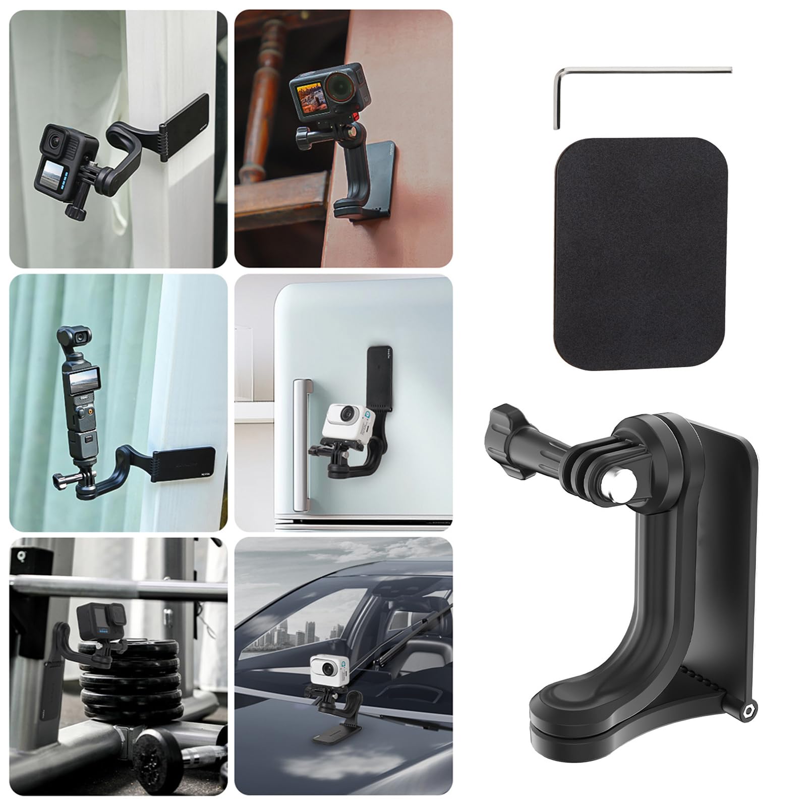 Soporte de cámara de acción de rotación de 180 grados, placa adhesiva, soporte de montaje estable para Pocket 3/Action 5