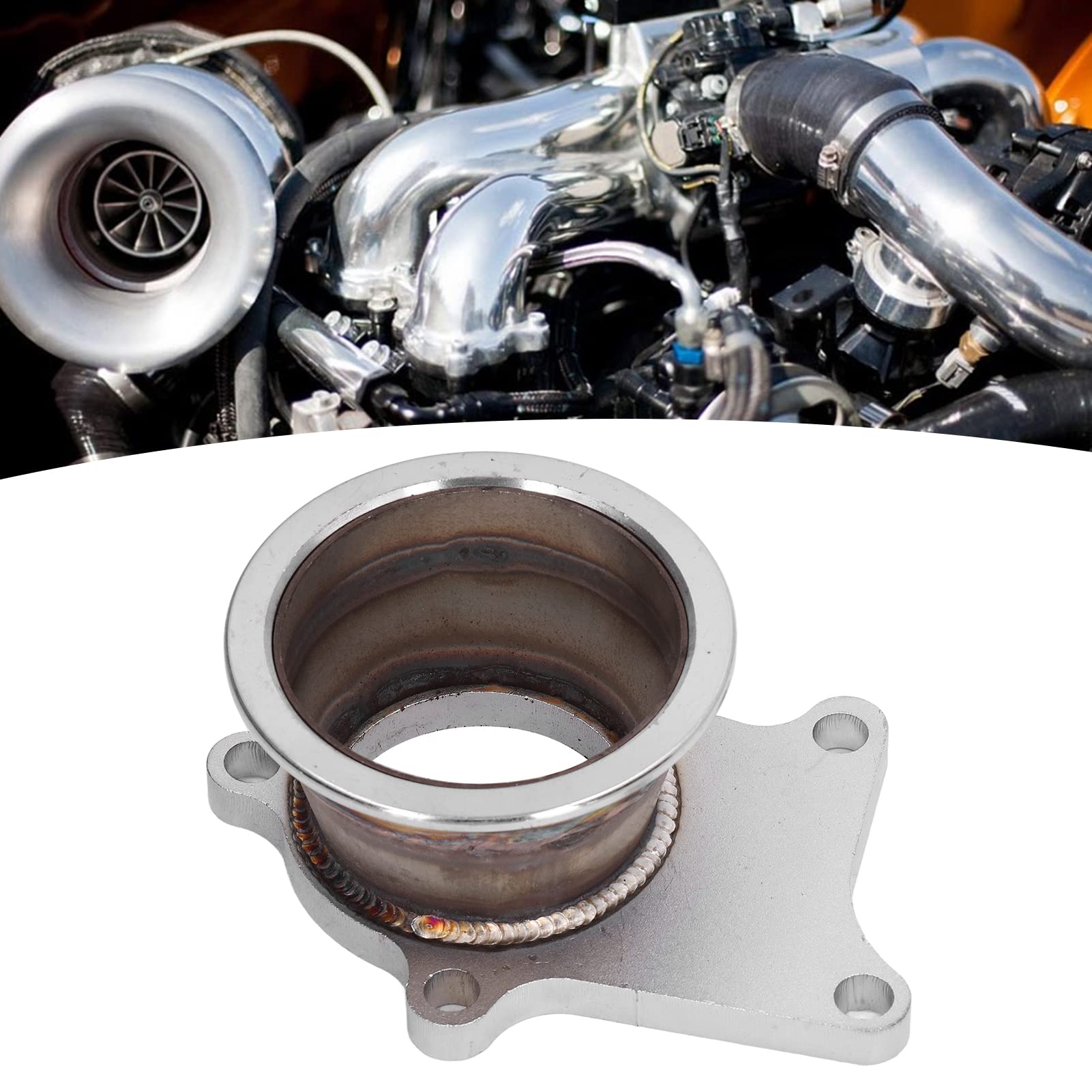 de Turbo à Tuyaux, 5 Boulon à 3 Pouces V Adaptateur avec Débit Maximum pour Turbo T3 T4, Acier Inoxydable