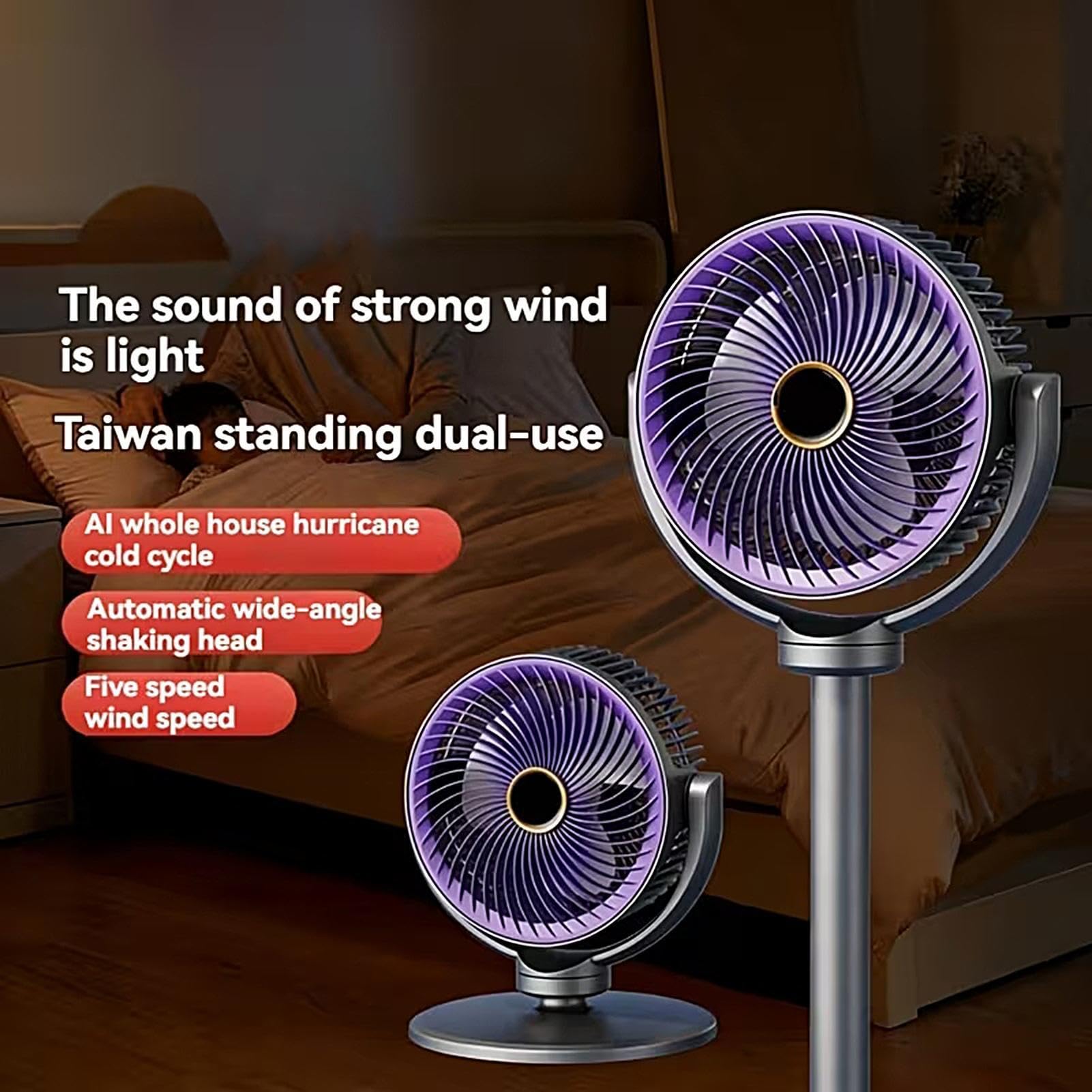 Ventilatore a piantana 5 Velocità, Altezza Regolabile, Raffreddamento | Ventilatore A Circolazione D'Aria Rinfrescante Per Proprietari, Ufficio, Camera Da , Studio, Camper