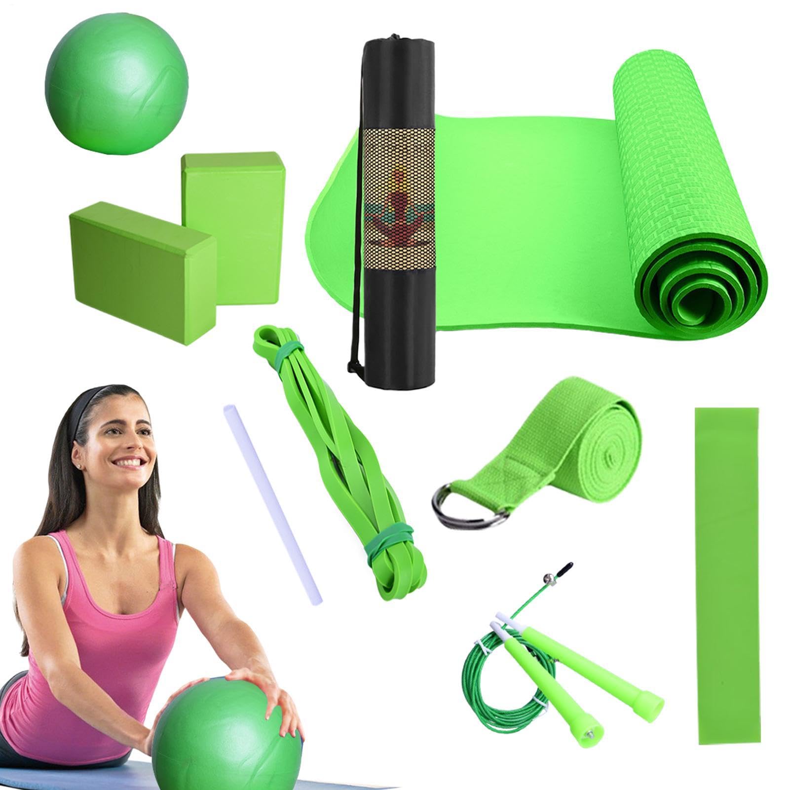 Conjunto de alfombrillas de yoga, kits de yoga para entrenamiento en casa