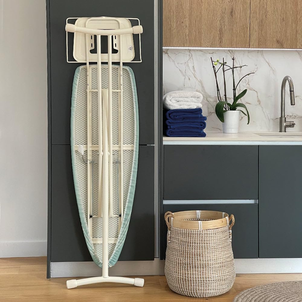KITCHEN MOVE BERMUDA składana deska do prasowania ze stali 124x40 H94cm z żelazkiem i centralną podstawką parową