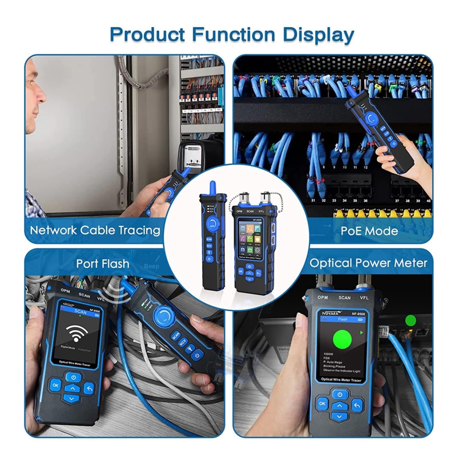 Herramienta De Red Visualización Trazadores Cables, Medidor Longitud, Mapa Líneas, Probador, Inspector, Potencia Óptica Identificación Precisa Eficaz