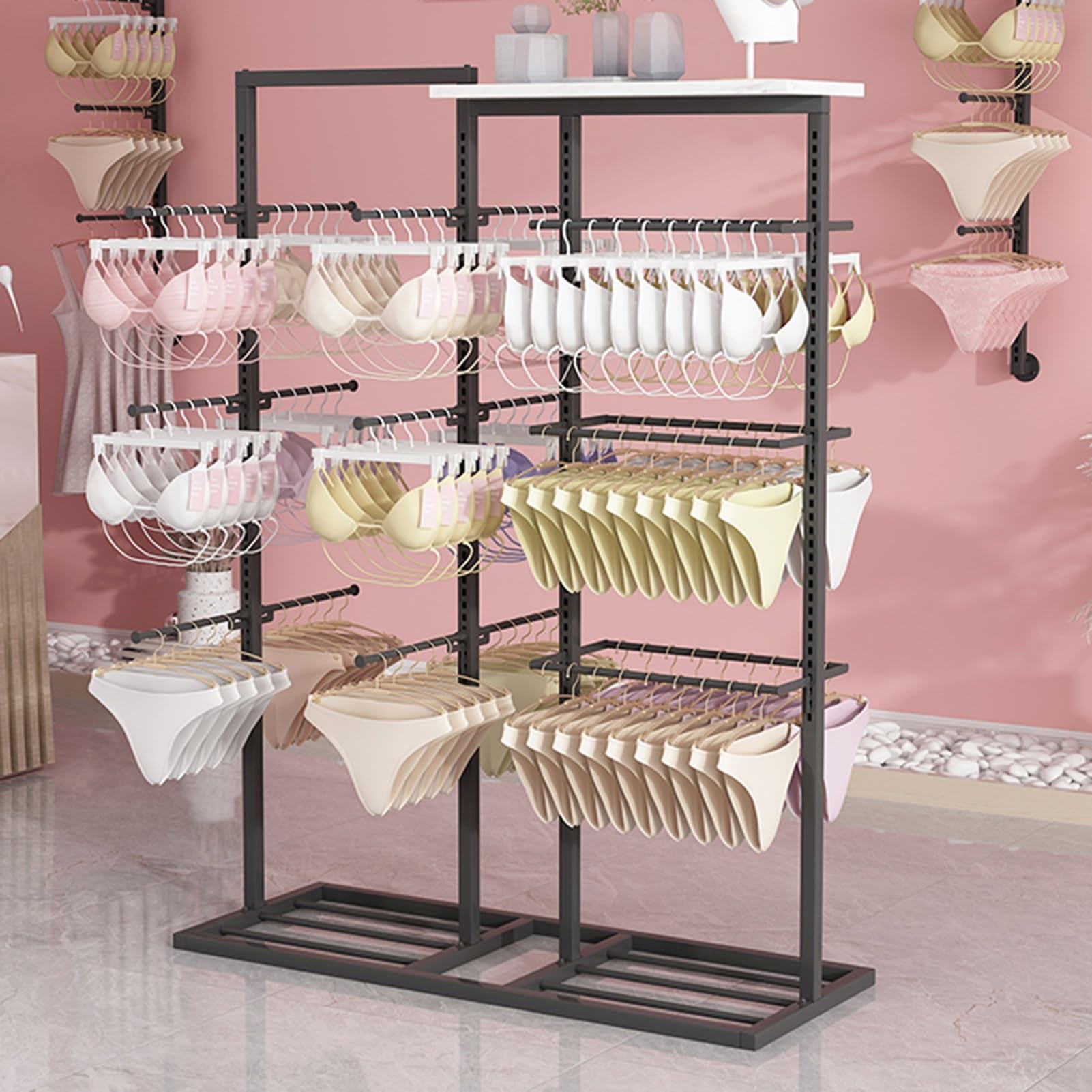 Espositore Per Biancheria Intima, Espositore Per Negozi Di Abbigliamento Commerciale Di Grande Capacità, Appendiabiti Per Costumi Da Bagno, Adatto Per Negozi Di Abbigliamento Di Biancheria Intima(Colo