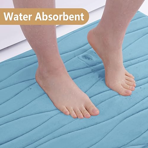 Miniatura 13 de Buganda - Alfombra de baño de espuma viscoelástica 24x16, tapetes de baño extra suaves y absorbentes, antideslizantes y lavables a máquina para el