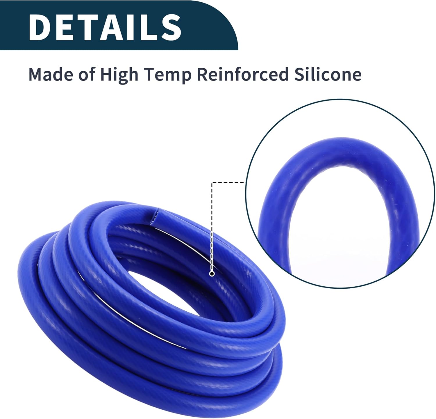 Silicone Vacuum Tubing Hose Automotive Vacuum Line 23Ft 5/8" 16mm ID 3mm Thickness 1 Pc High Temperature 130PSI Max Pressure for Air and Water