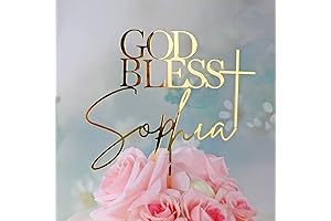 Personalized Christening Cake Topper: Bless the Baptism Grace