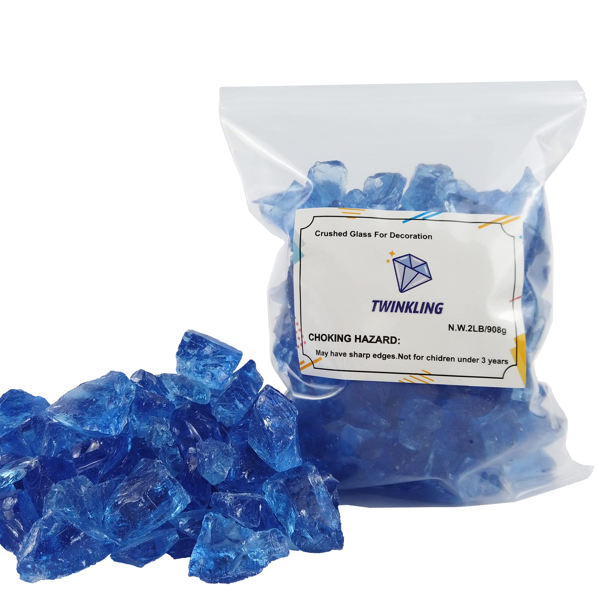 Buy TWINKLING High Luster Fire Glass Gravel Stone,Broken Glass,Fire Pit