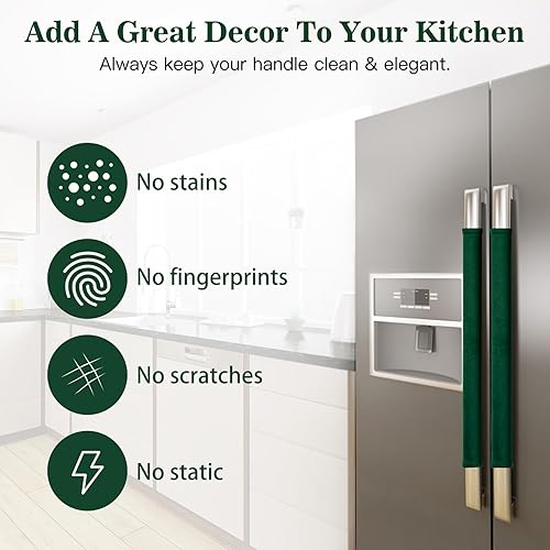 Miniatura 10 de Nuovoware Juego de 4 fundas para manijas de puerta de refrigerador, hacen que los electrodomésticos de cocina, nevera, horno, microondas,