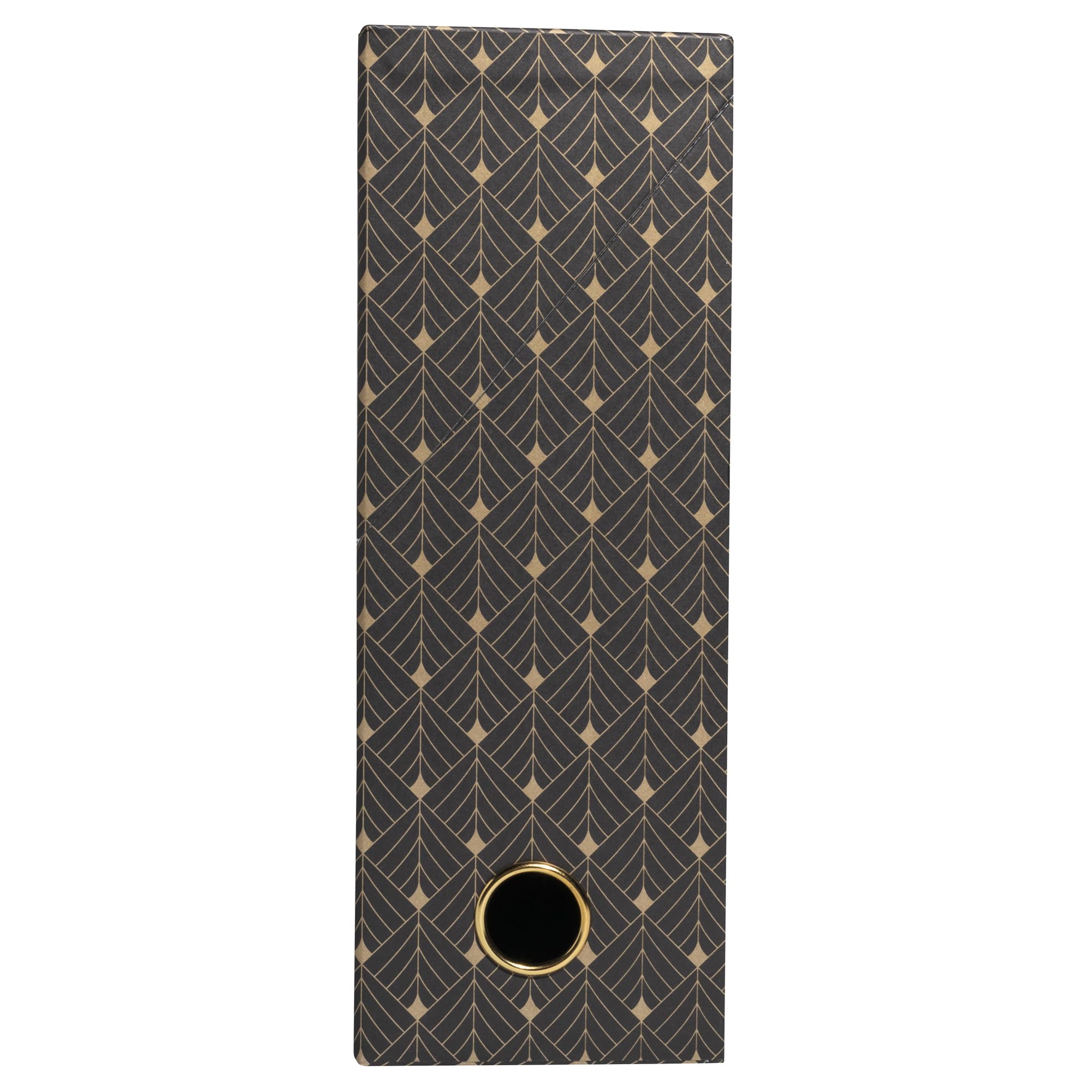 Exacompta - Rif. 89450E - 1 scatola di trasferimento Neo Déco, dorso 90 mm, occhiello di presa in oro, dimensioni 25,5 x 9 x 34 cm, etichetta adesiva inclusa, colori casuali, consegnata montata