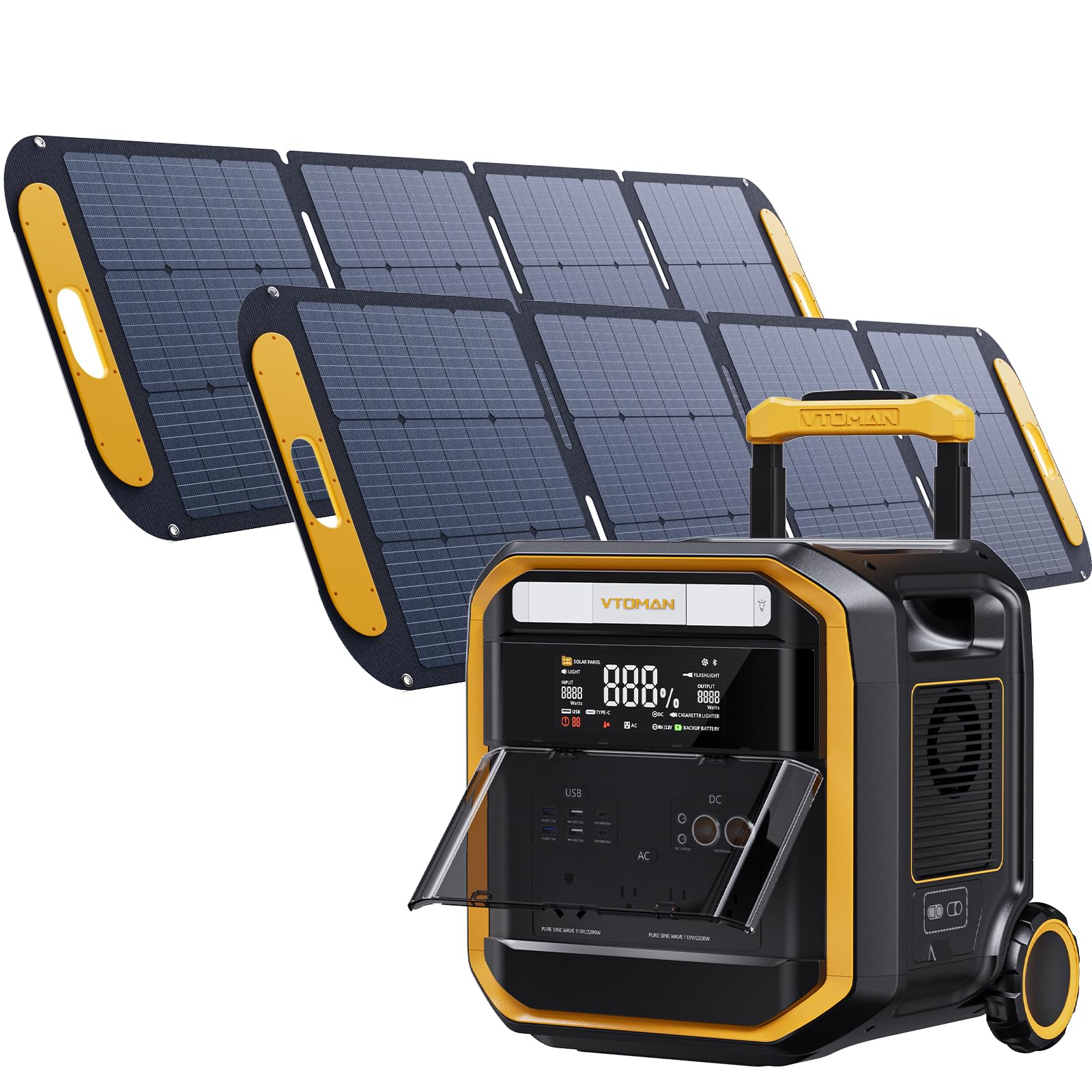 VTOMAN FlashSpeed Pro 3600 Portable Power Station with 2x 200W Solar Panel