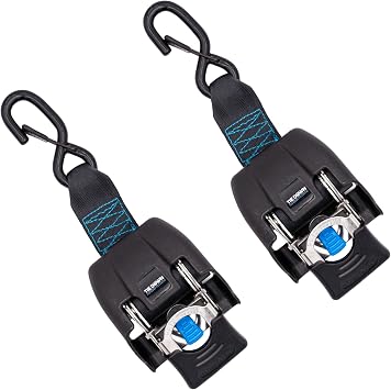 Tie Down 2 in. x 43 in. Stainless Steel Retractable Boat Transom Strap - 1800 lb. Breaking Load Limit / 600 lb. Working Load Limit 2-Pack