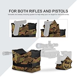 Twod Shooting Rest Bags, Combo Front and Rear Bag with Durable Construction and Water Resistance for Outdoor, Range and Hunting