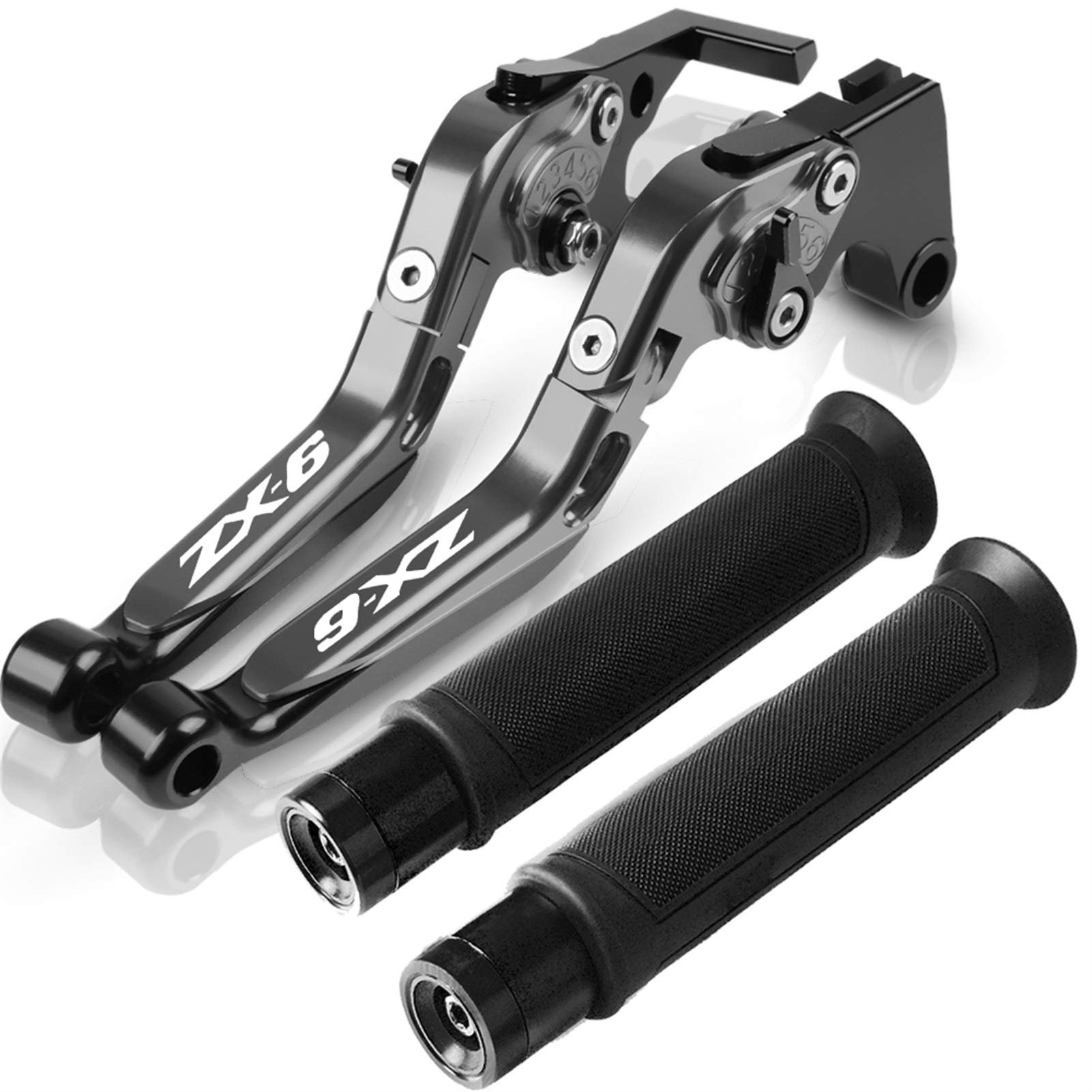 Leva Della Frizione Del Freno Per Kawasaki ZX-6 1990 1991 1992 1993-1996 Moto Regolabile Pieghevole Estensibile Freno Leve Frizione Manubrio Manopole (Colore : F)