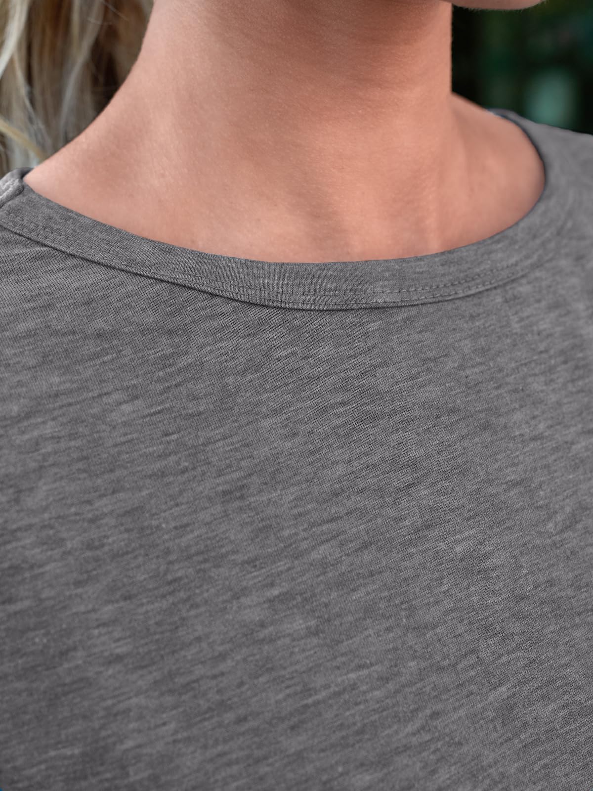 AirMood Maglietta estiva da donna, casual, con scollo rotondo