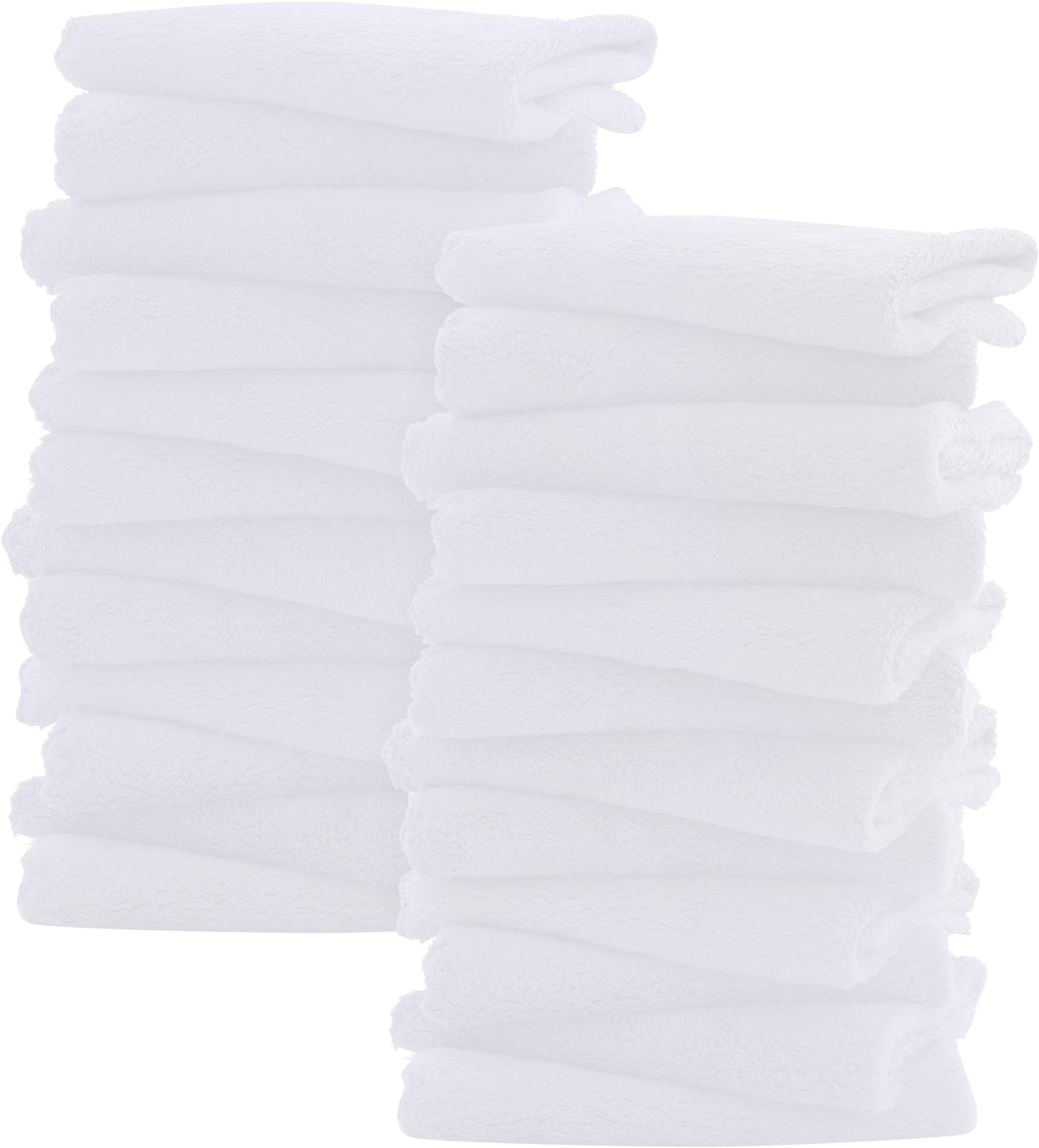 32 Pack Baby Washcloths - 10x10 Inch Coral Fleece, Extra Soft & Absorbent For Newborns