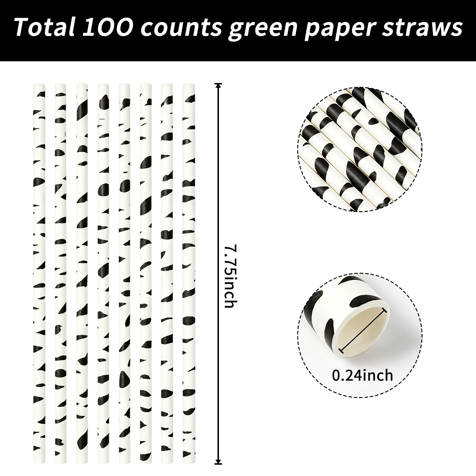 Paquete de 100 pajitas de papel biodegradables para cumpleaños, bodas, baby showers, celebraciones y fiestas