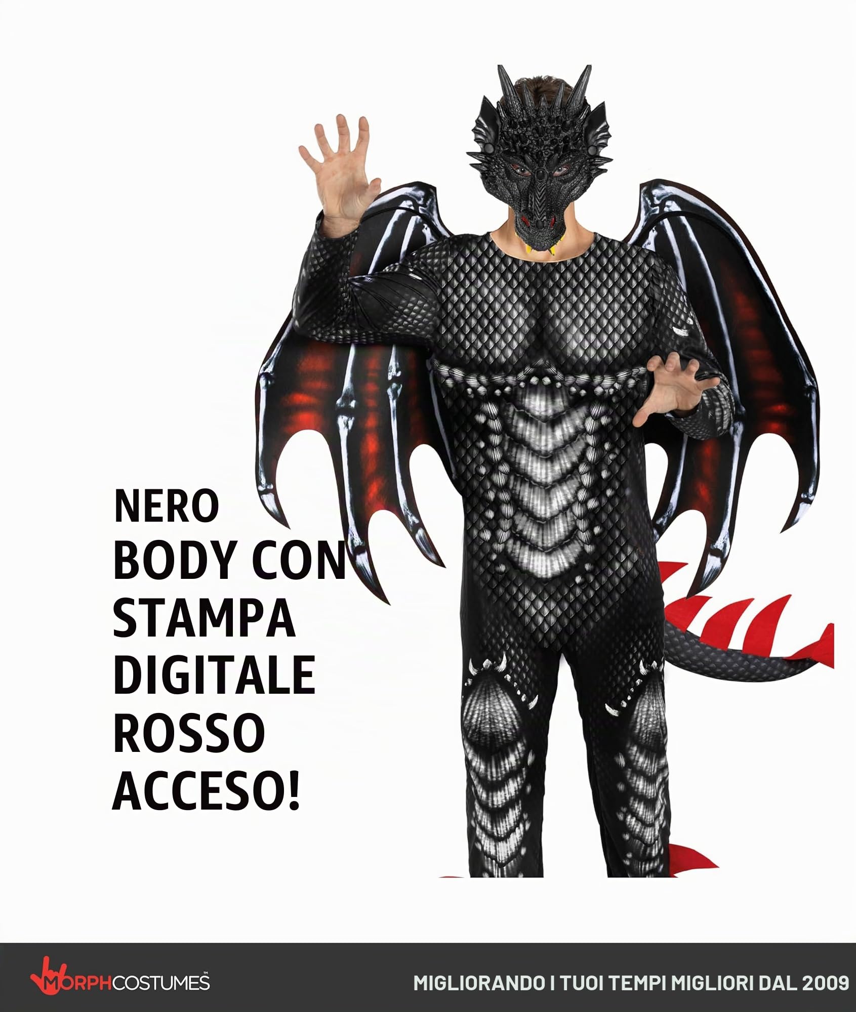 Morph Costume Drago Adulto, Costume Fantasy Halloween Uomo