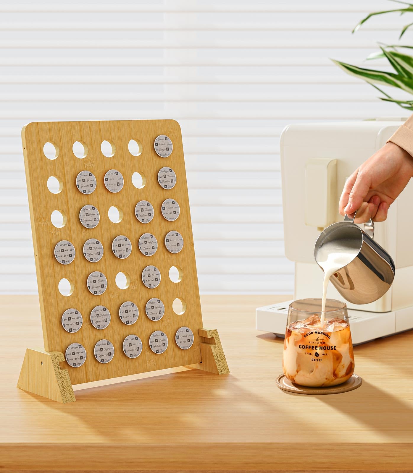 Porte-Capsules Nespresso En Bambou - Rangement Vertical 35 Capsules