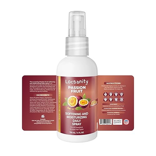 Miniatura 10 de Locsanity Spray diario suavizante e hidratante de fruta de la pasión para Locs Dreadlocks Sisterlock Microlock Locs Hidratante para el cuero