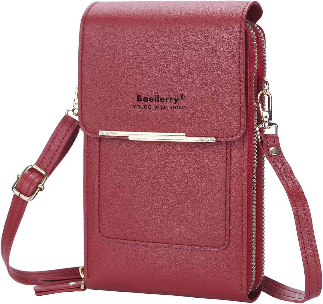 Small Crossbody CellPhone Bag for Women, Touch Screen Bag Shoulder Handbag Wallet with Credit Card Slots