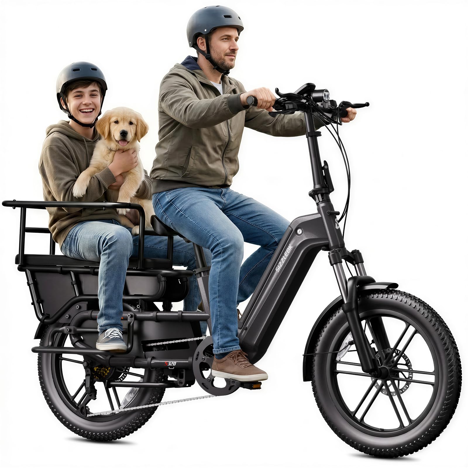 SISIGAD Family Electric Bike with Seat