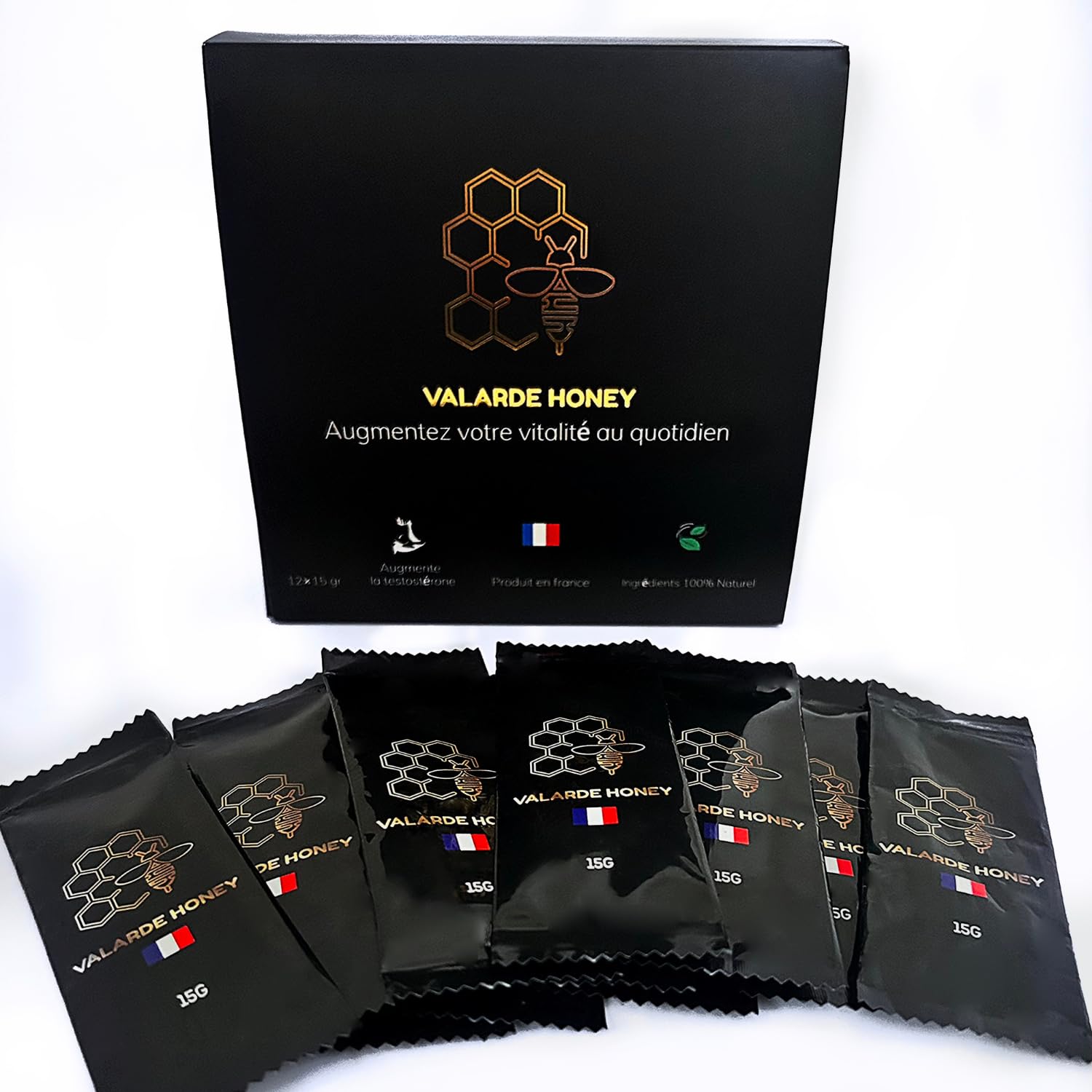 Miel des Monts d'Ardèche - 6 Sticks Énergie aphro 20 g – Miel Français, Gingembre & Vitamines – Tonus & Performance