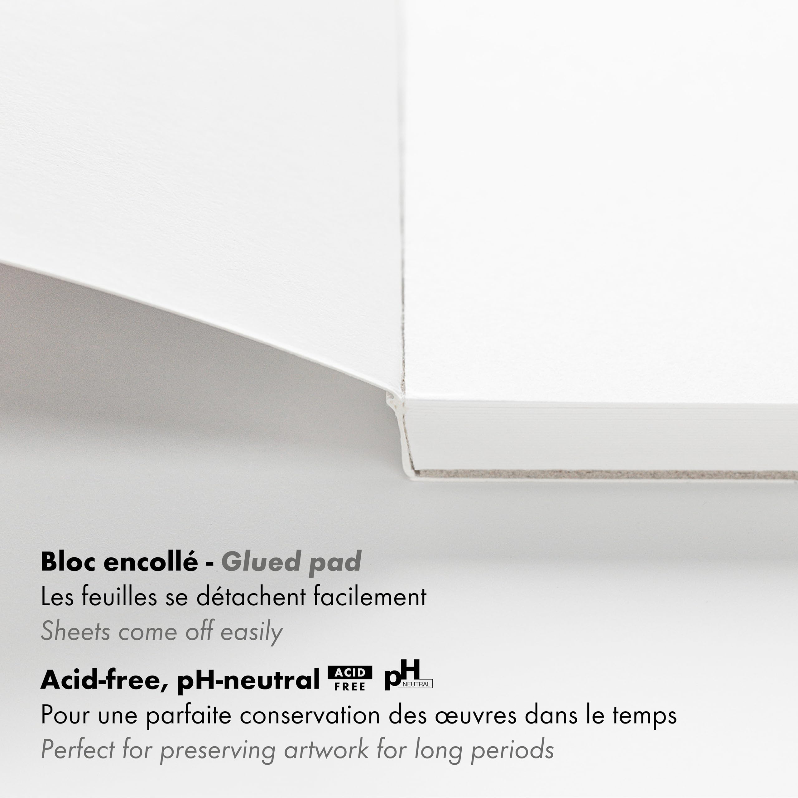 Clairefontaine 975731C Blocco collato PaintON Multitecnica - 25 fogli Carta da disegno multitecnica dalla superficie liscia - Bianco - A2 42x59,4 cm 250g