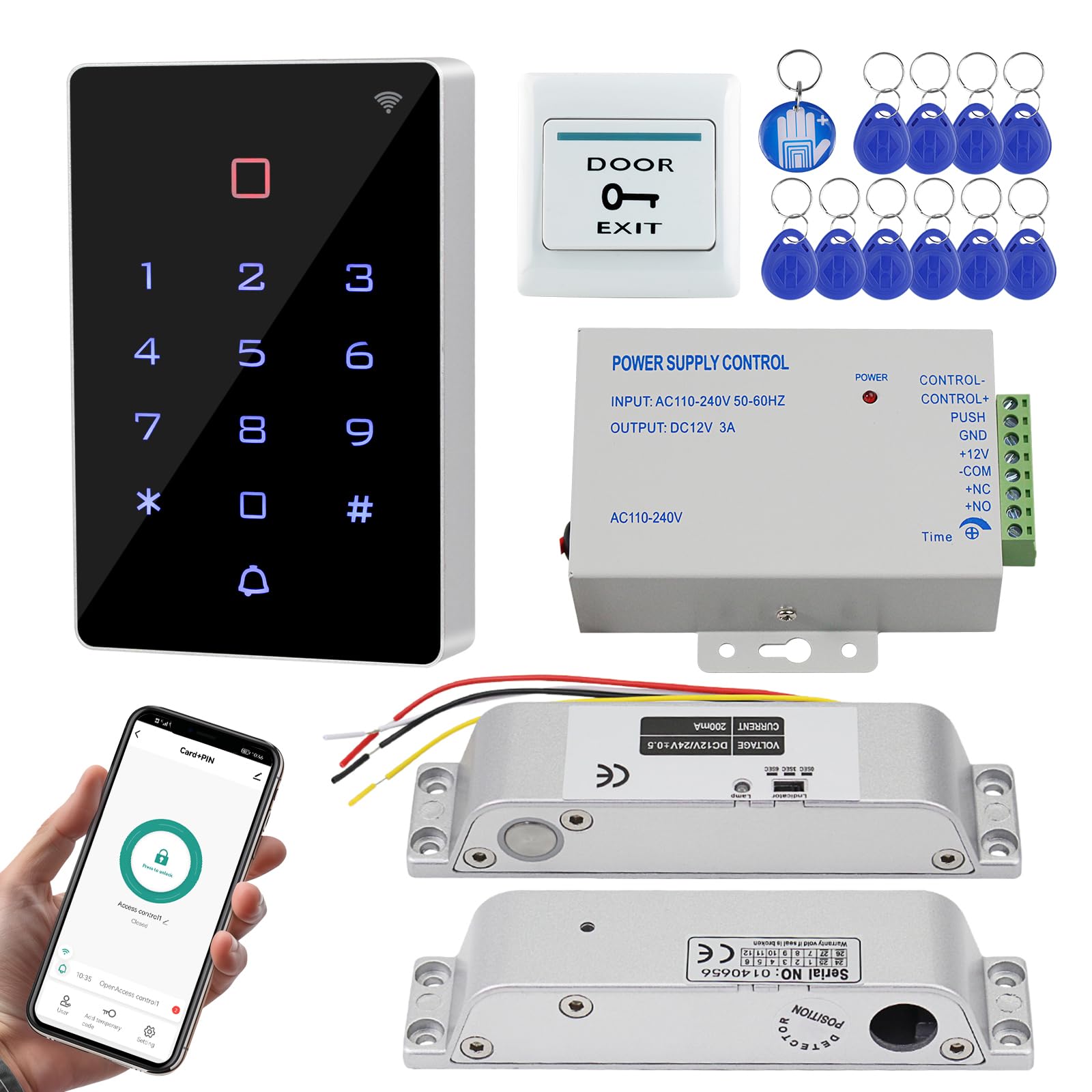 OBO HANDS WiFi Access Control Kit with Keypad and Electric Drop Bolt Lock