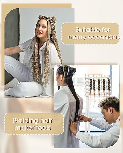 Miniatura 4 de 19 piezas de rejilla para trenzar el cabello, 120 clavijas, herramientas de trenzado para el cabello, herramientas de trenzado con pinza de pelo de