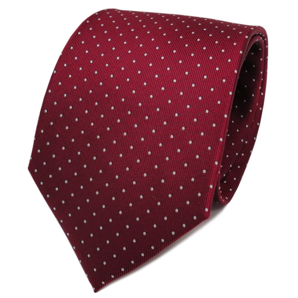 TigerTie, cravatta in seta dal design elegante, con motivo a punti, in pura seta al 100%