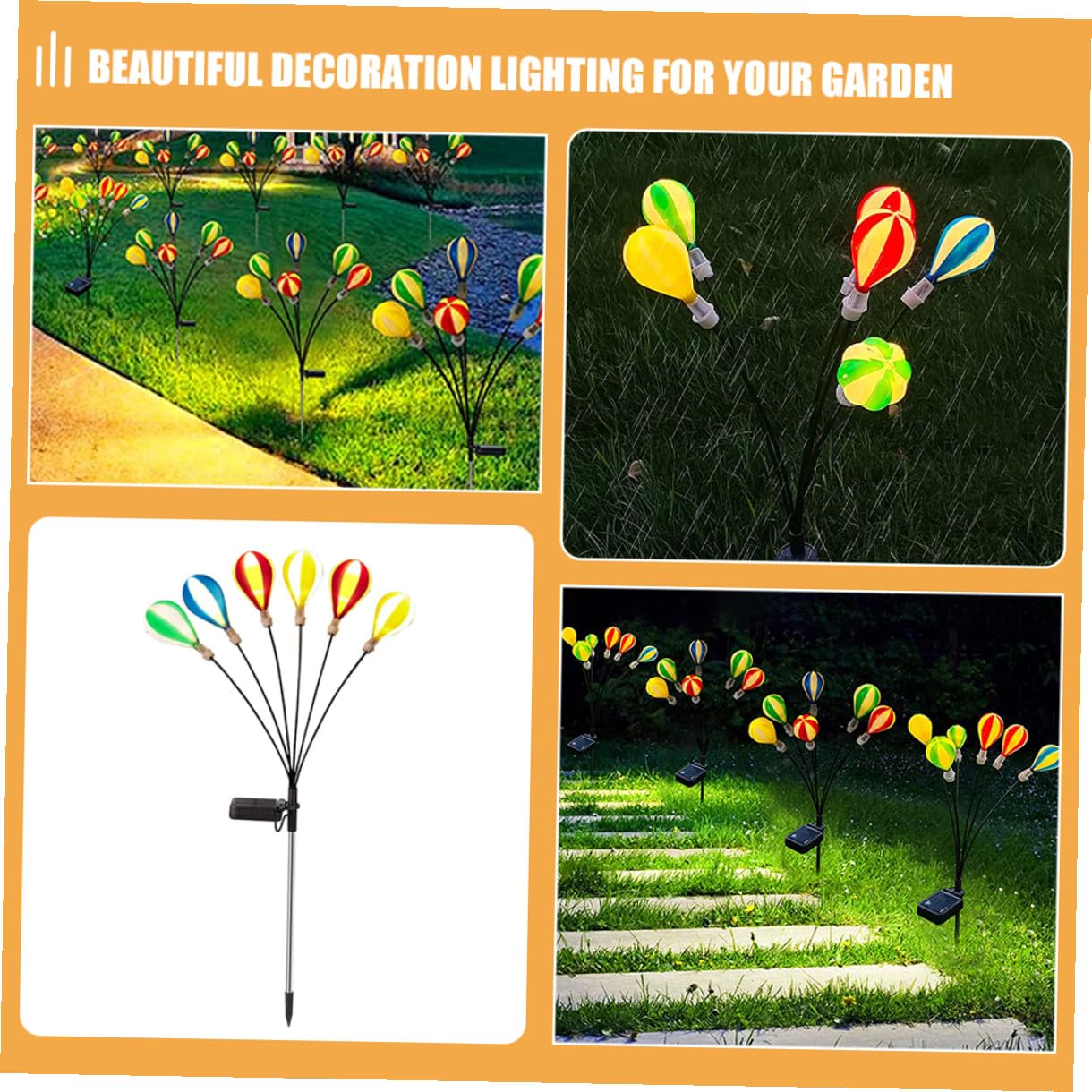ORFOFE 2 pezzi Lampade a Energia Solare da Giardino Palloncino Illuminazione per Esterni Decorazione Prato e Cortile Facili da Installare Risparmio Energetico e Design Accattivante
