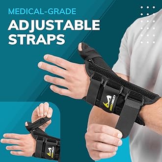 BraceAbility Thumb & Wrist Spica Splint | De Quervain's Tenosynovitis Long Stabilizer Brace for Tendonitis, Arthritis & Sprains Forearm Support Cast (Medium - Left Hand)