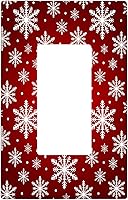 Vista 58 de Cubierta de interruptor de luz dúplex de 1 banda, cubierta decorativa de Navidad con copos de nieve rojos, placa frontal decorativa para cocina