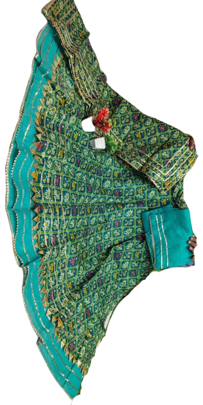 Rajasthani Bandhej Lehenga and Unstitched Choli for Women and Girl's-image-25