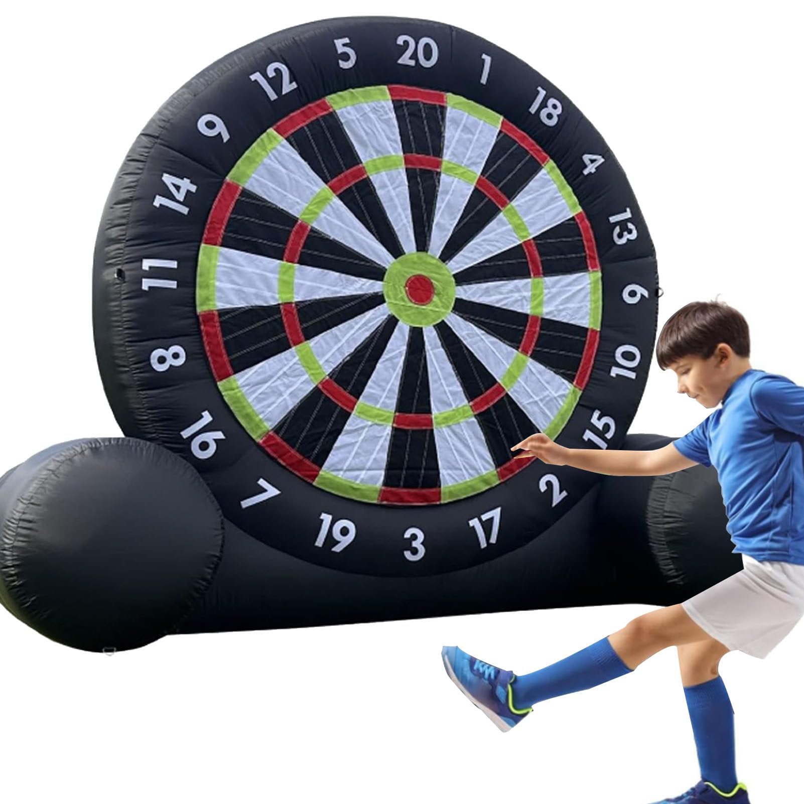 Riesige aufblasbare Fußball-Dartscheibe mit 8 Bällen, Kickball-Dartscheibe, aufblasbare Fußball-Darts mit 350-W-Gebläse und Luftpumpe für Outdoor-Garten, Fitnessstudio, Camp, Sportspiele A-4M/13FT