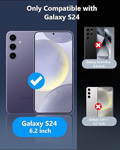 Miniatura 2 de ATATOO Funda tipo cartera para Samsung Galaxy S24, tarjetero integrado (almacena 4-5 tarjetas) y cubierta deslizante para cámara y soporte,
