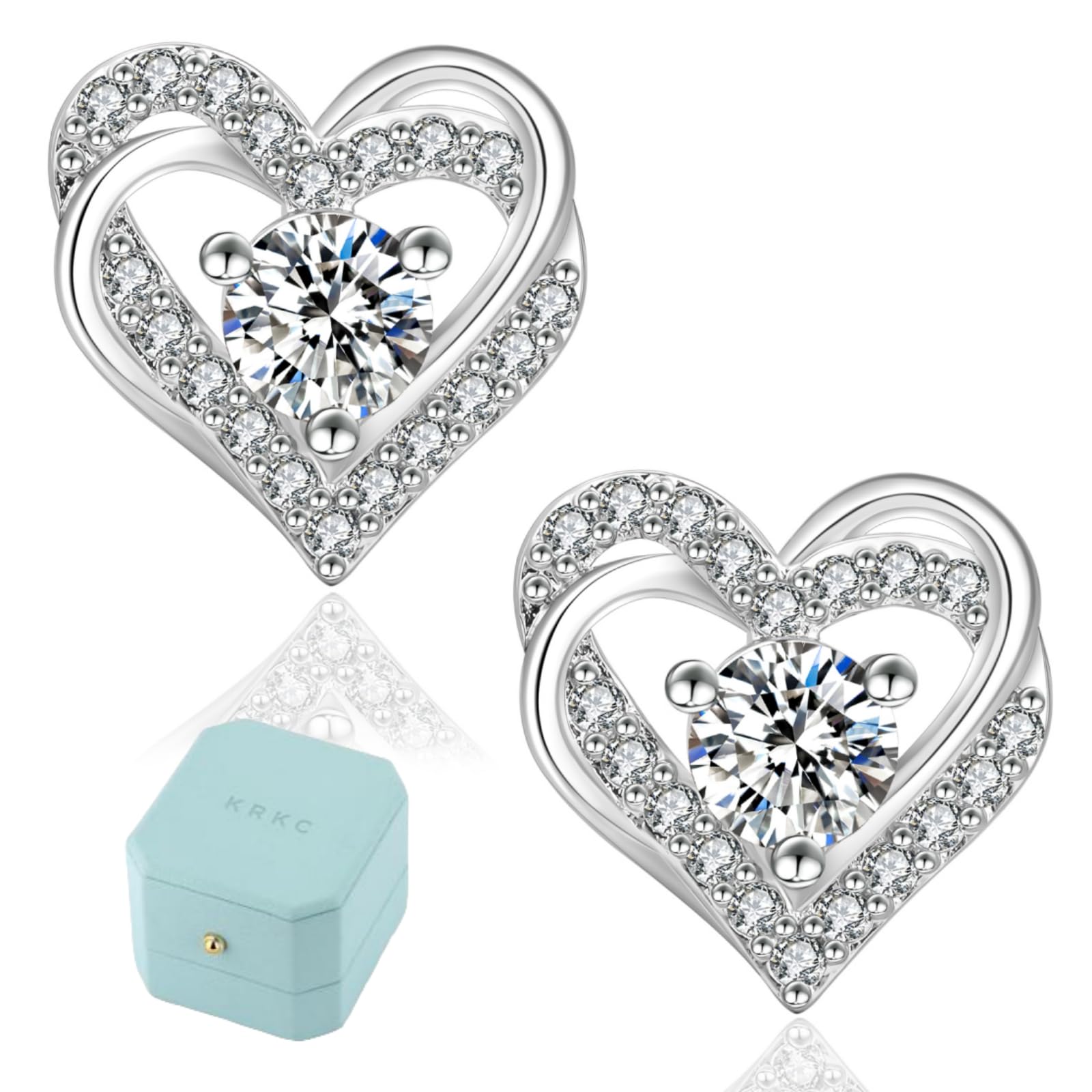 どこでも主役　シルバー925×1ct モアサナイトピアス　ブリンブリン Amazon | KRKCモアサナイトピアス レディース シルバー925 金属