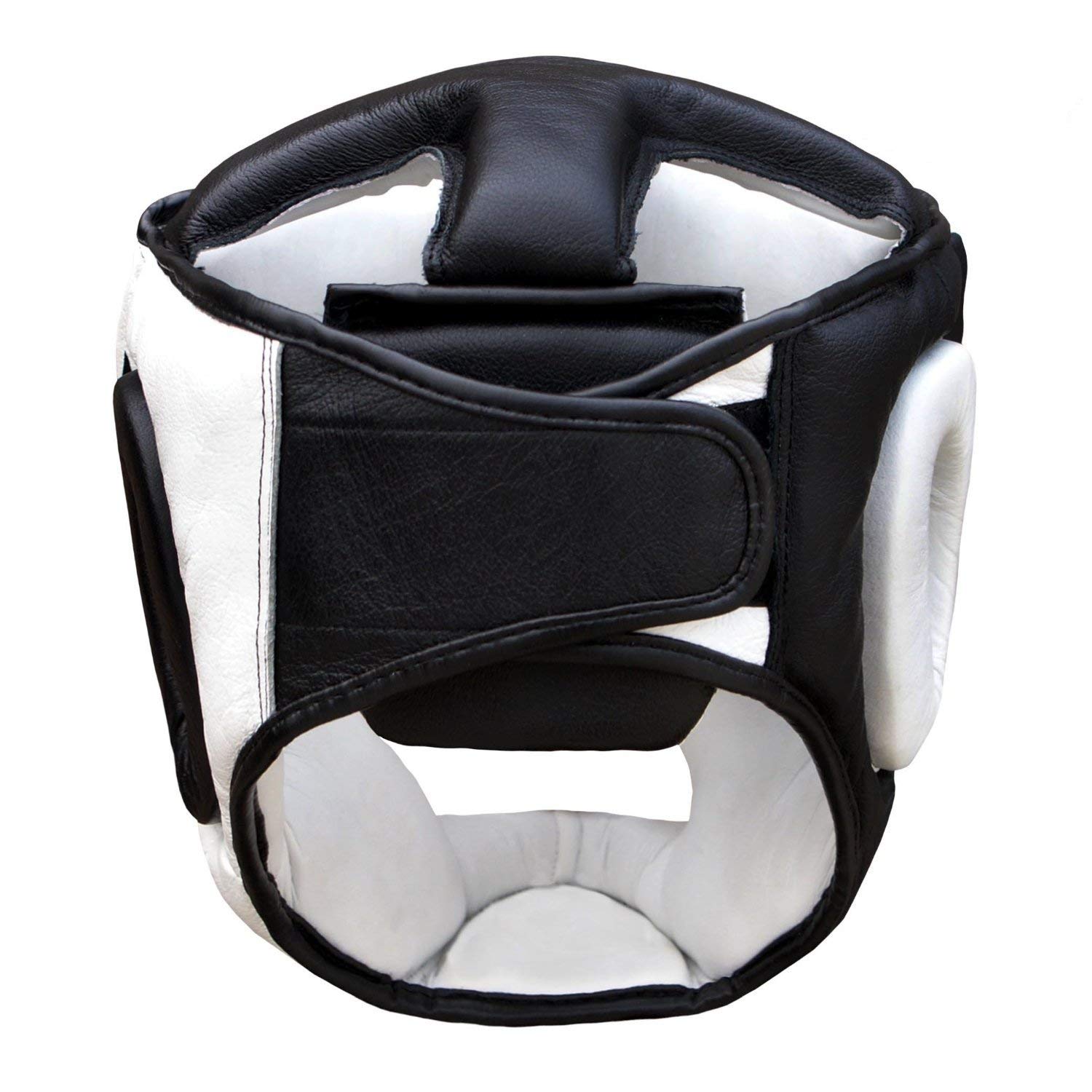 Farabi Sports Boxe Capo Guardia del Casco protettore di addestramento di MMA PRO Full Face, Protezione guancia Copricapo Vera Pelle