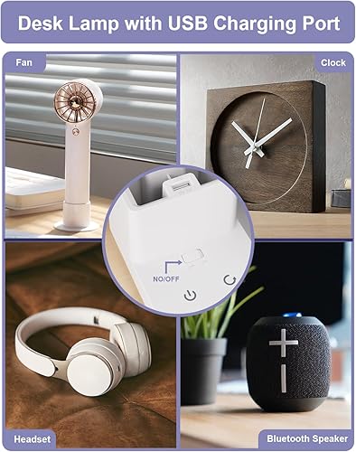 Miniatura 7 de Sailstar Lámpara de escritorio LED para oficina en casa con cargador inalámbrico y lámpara de escritorio con cargador inalámbrico y puerto de carga