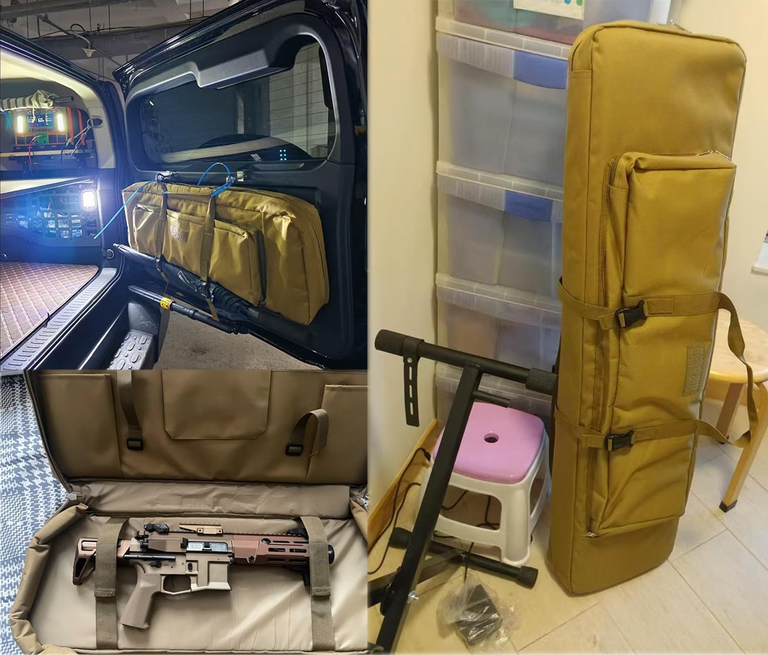 Fucile Borsa Tattica, Borsa Per Fucile Doppia Custodia Morbida Fodero Porta Fucili Imbottito, Zaino Fucile Caccia, Canna Da Pesca Borsa, Borsa Tattica Militare Per Fucile, Softair C,110cm
