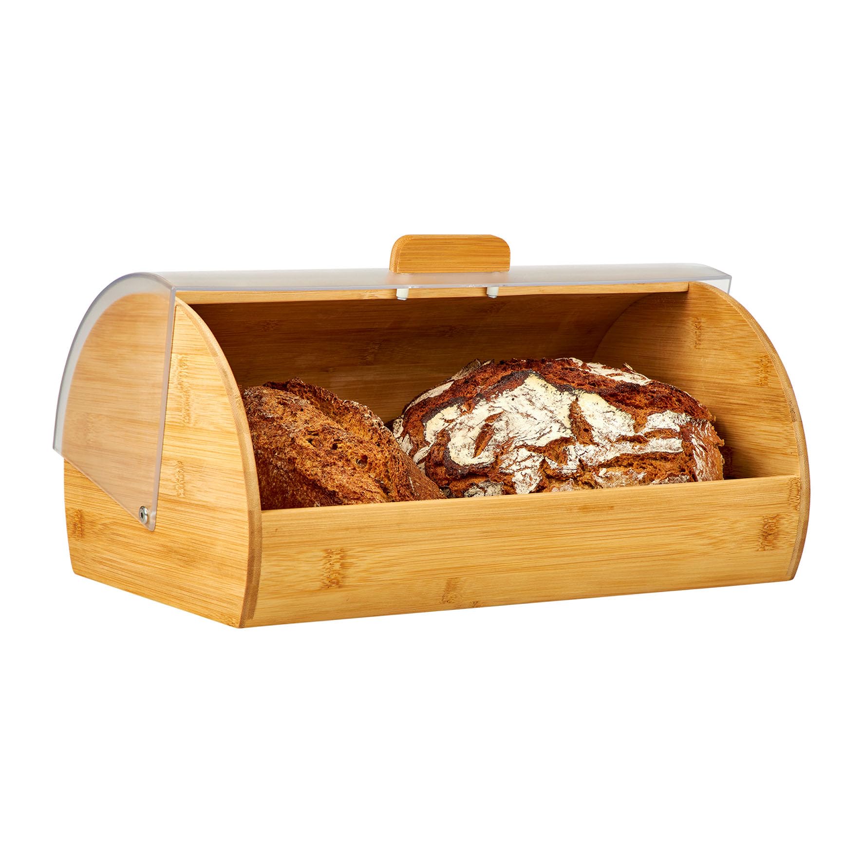 Boîte à pain en bambou FSC 37.5 cm avec couvercle transparent
