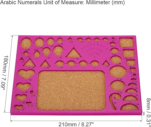 Miniatura 2 de PATIKIL Tablero de plantilla de papel de 8 x 7 pulgadas, herramienta de crimpadora de molde para tiras de papel, manualidades, color rojo rosa
