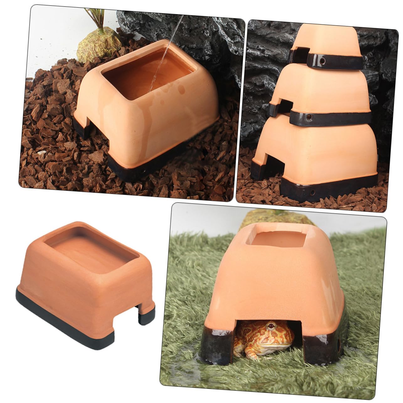 BESPORTBLE Caverna Umida Per Rettili Rifugio Realistico Per Lucertole e Nido Di Riproduzione Per Piccoli Animali Terrario Decorativo e Funzionale