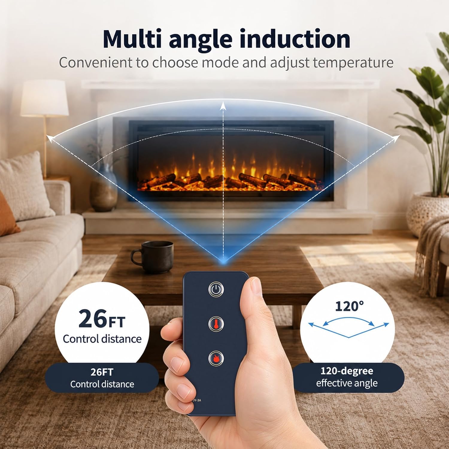 JY-3A Replacement Remote Control for Pleasant Hearth Fireplace | 23-600-320 23-700-712 25-791-50-Y 25-898-72 25-898-80-Y 25-90-002 GLF-5002-75 LK-24 25-791-68-Y 25-803-68 25-804-68 25-805-50