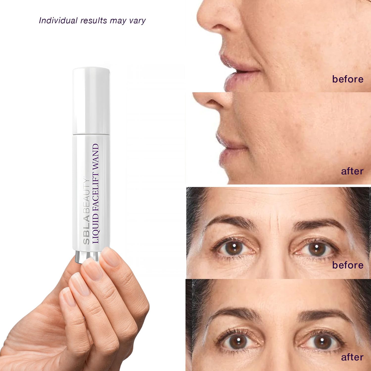 SBLA Liquid Facelift Wand Scientifically Proven Anti-Aging Serum Relaxes Facial Muscles & Eliminates Lines Non-Invasive Lift & Contour Plumps Skin & Boosts Collagen
