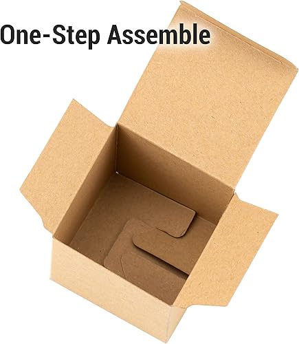 Miniatura 5 de IFAMIO 50 cajas de regalo de papel kraft para dulces, cajas de dulces de 2 x 2 x 2 pulgadas, mini cajas de regalo de fiesta con etiquetas de